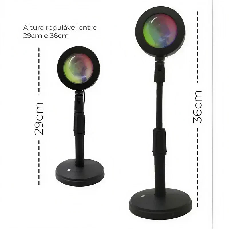Lâmpada Pôr do Sol RGB – Atmosfera Mágica