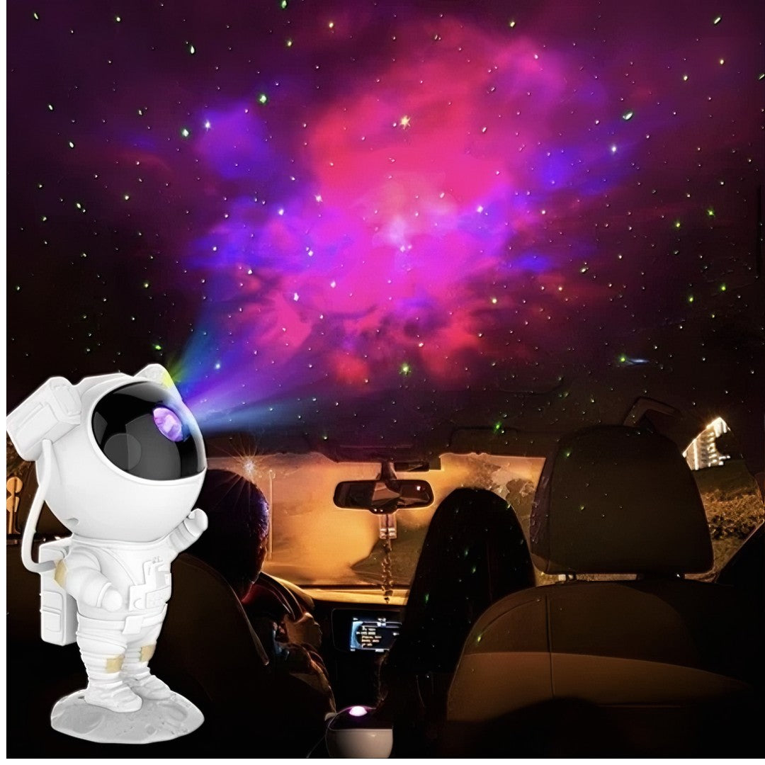 StarSpace™ – Luminária Projetor de Estrelas Astronauta + Caixa de Som Bluetooth