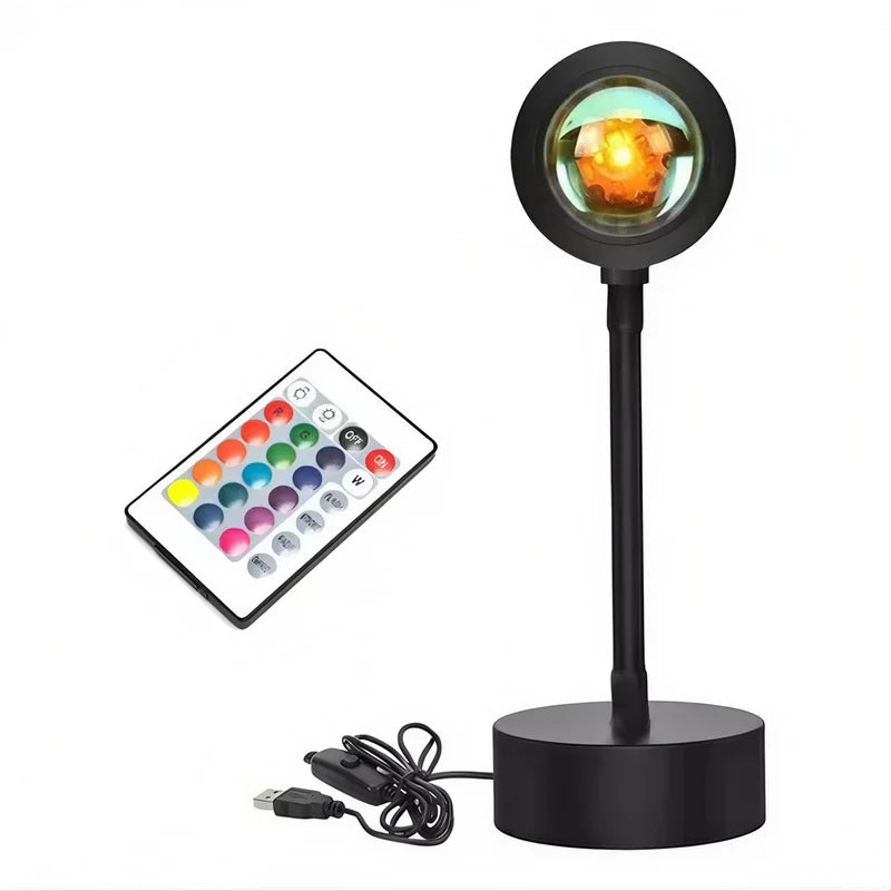 Lâmpada Pôr do Sol RGB – Atmosfera Mágica