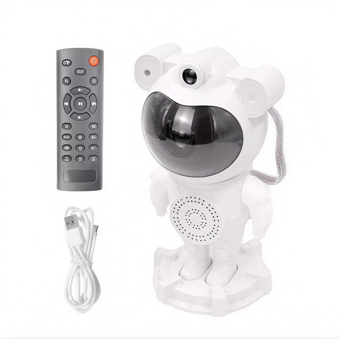 StarSpace™ – Luminária Projetor de Estrelas Astronauta + Caixa de Som Bluetooth