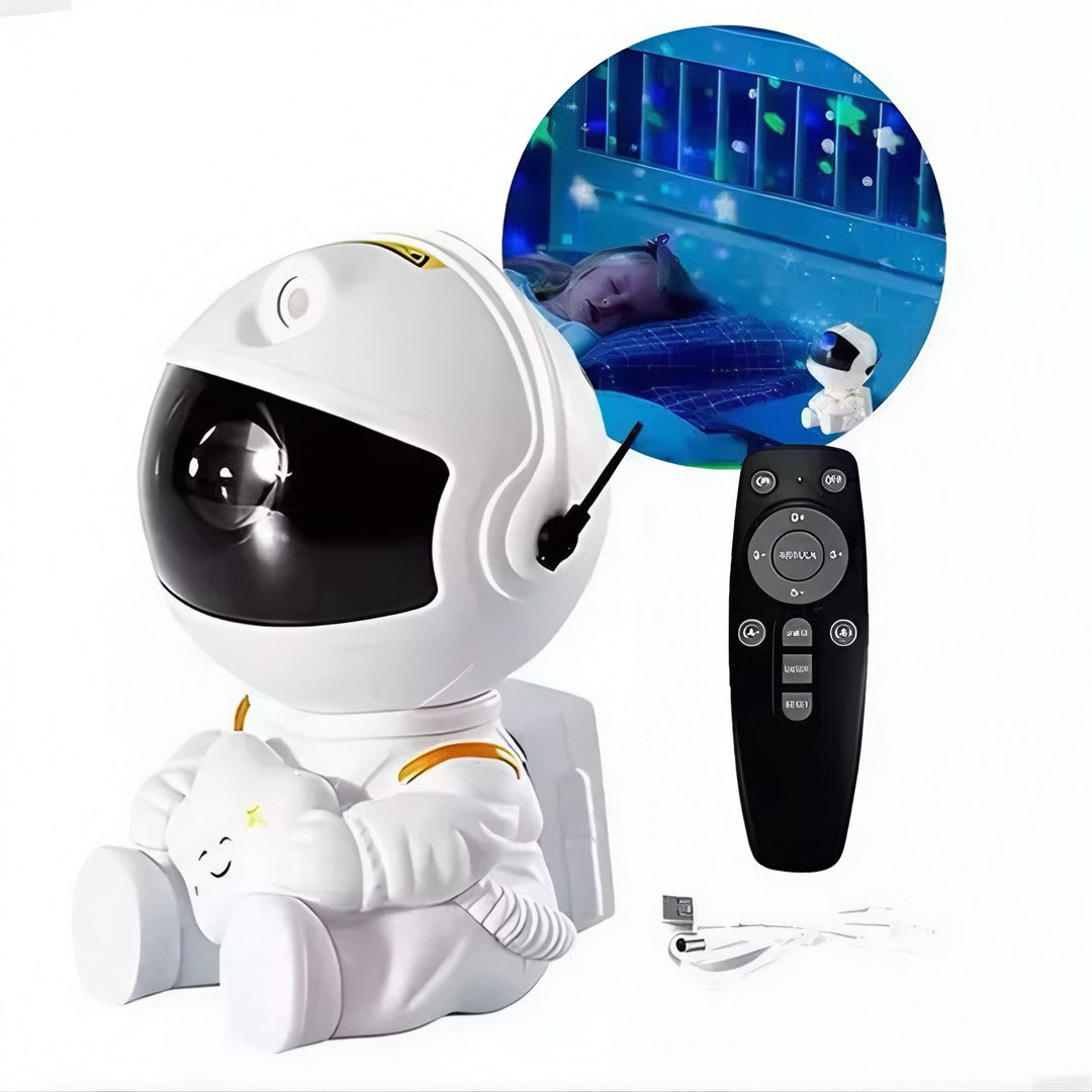 StarSpace™ – Luminária Projetor de Estrelas Astronauta + Caixa de Som Bluetooth